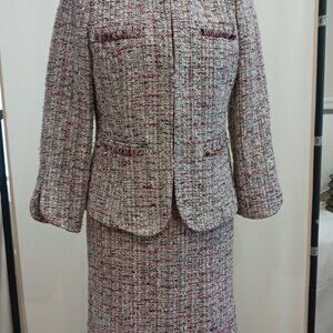 WHBM MULTI COLOR TWEED JACKET AND MIDI SKIRT